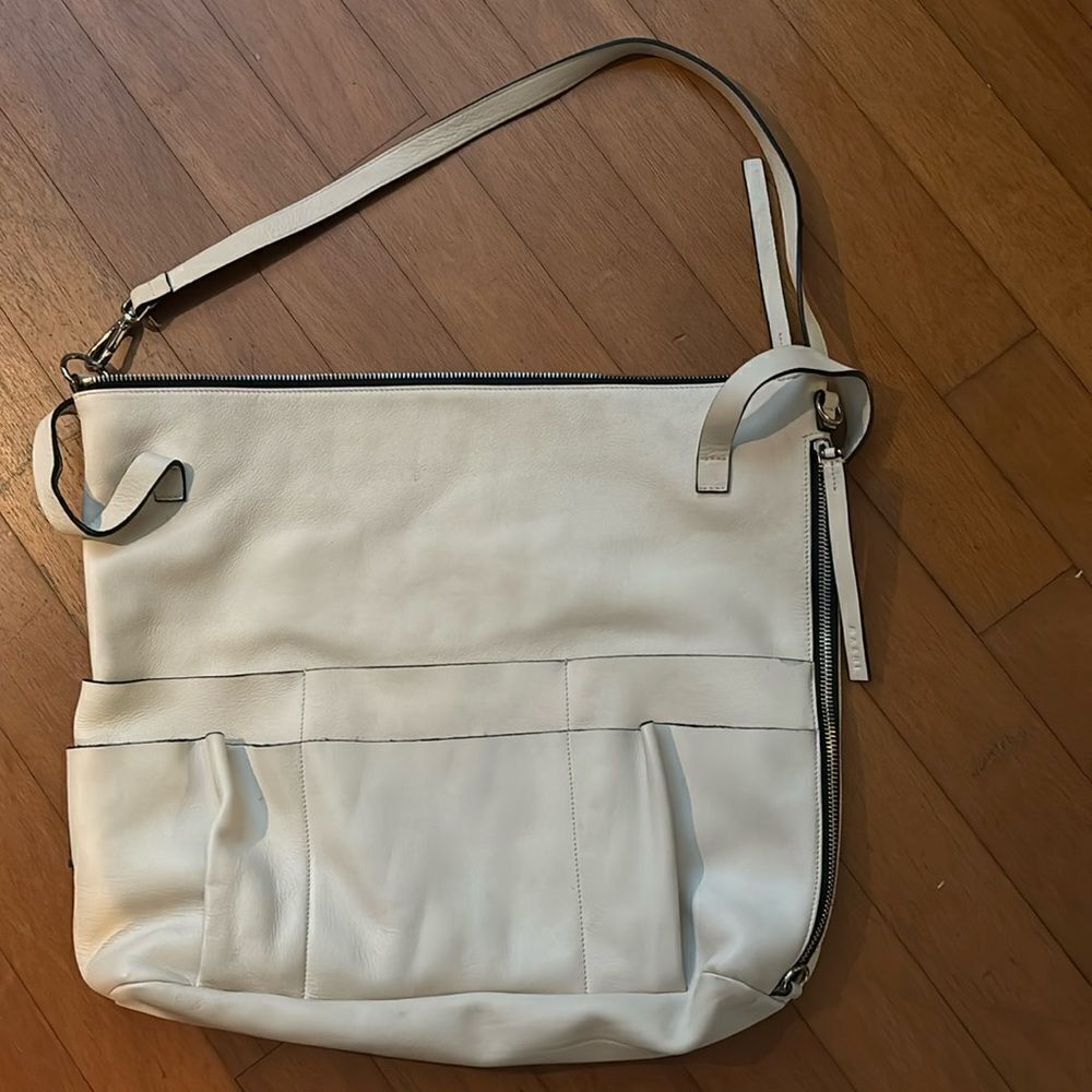 Marni Super Oversized Lambskin Hobo Bag in Off White